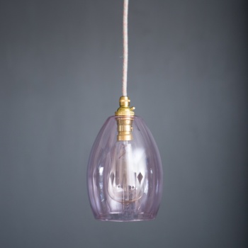 Bertie Small Pink Glass Pendant Light