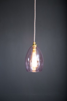 Bertie Small Pink Glass Pendant Light