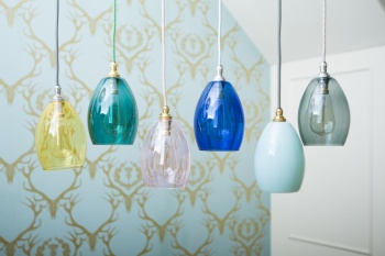 Bertie Small Blue Glass Pendant Light