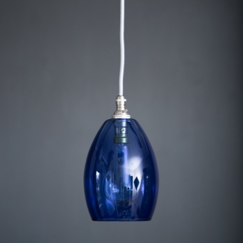 Bertie Small Blue Glass Pendant Light