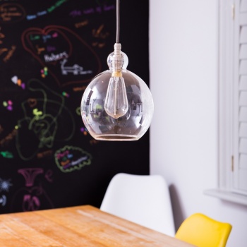 Betty Small Clear Glass Globe Pendant Light