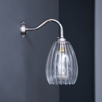 Molly Wall Light Ribbed Clear Glass