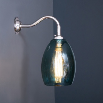 Bertie Wall Light Teal Glass