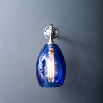 Bertie Wall Light Blue Glass