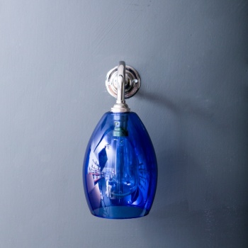 Bertie Wall Light Blue Glass