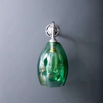 Bertie Wall Light Green Glass