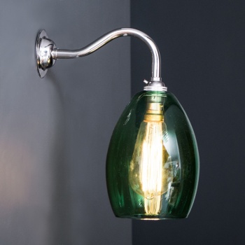 Bertie Wall Light Green Glass