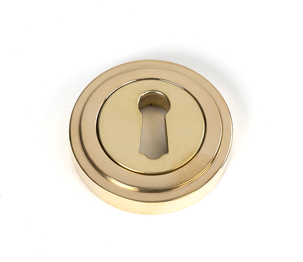 Polished Brass Round Escutcheon (Art Deco)