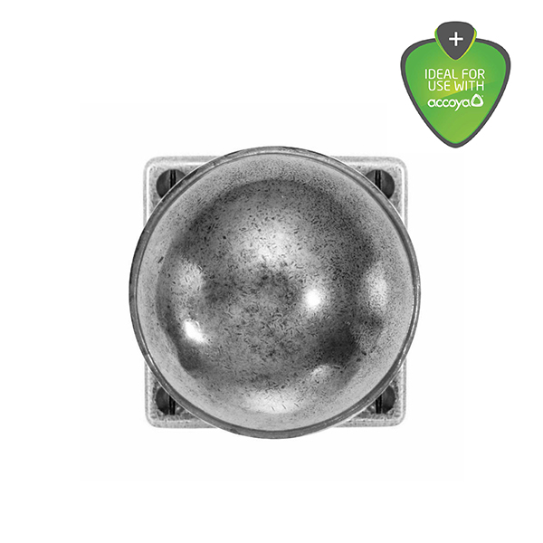 Finesse Beamish Jesmond Pewter Door Knob on Square Rose