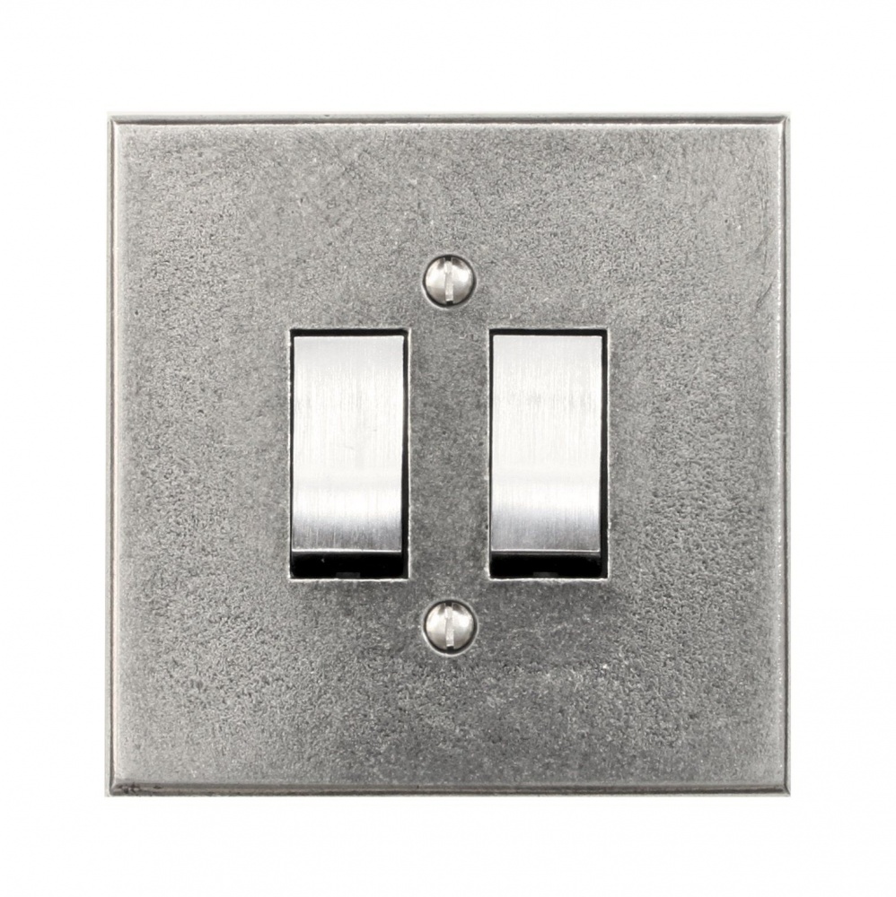 Finesse 2 Gang Switch Wall Plate  Pewter