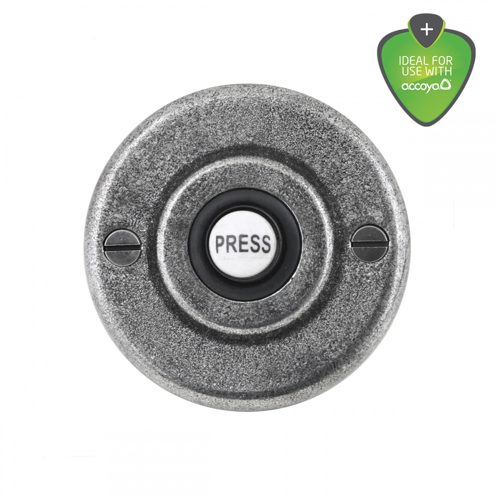 Finesse Round Pewter Bell Push