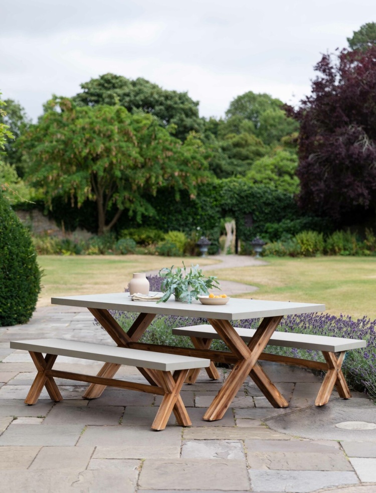 Burford Table & Bench Set Natural