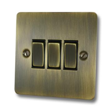 Flat Slate Effect Light Switch (1 Gang/Black Nickel Switch)