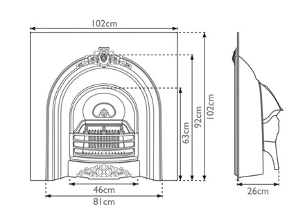 prince cast iron fireplace insert dimensions period house store