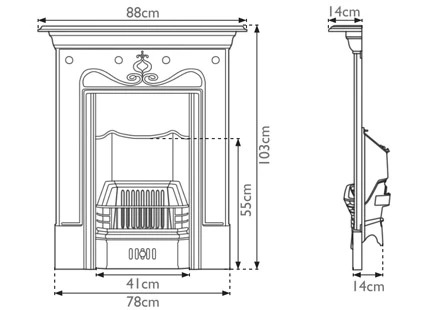 carron tulip cast iron fireplace dimensions period house store