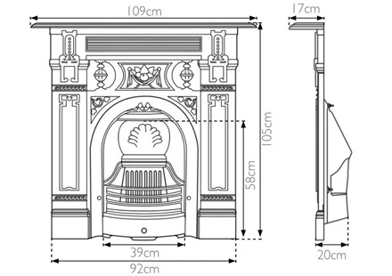 carron victorian cast iron fireplace large dimensions period house store