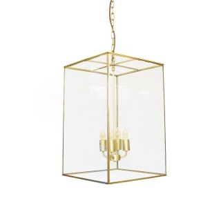 Langdon Lantern Pendant Crossbar Large Brass