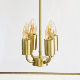 Langdon Lantern Pendant Crossbar Large Brass