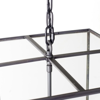 Langdon Lantern Pendant Crossbar Large Matt Black