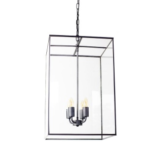 Langdon Lantern Pendant Crossbar Large Matt Black