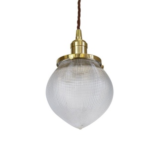 The Hollen Acorn Polished Brass Prismatic Glass Pendant - The Schoolhouse Collection