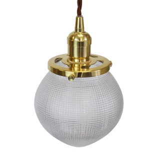 The Hollen Acorn Polished Brass Prismatic Glass Pendant - The Schoolhouse Collection