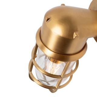 Kemp Lacquered Antique Brass IP65 Rated Outdoor & Bathroom Nautical Wall Light