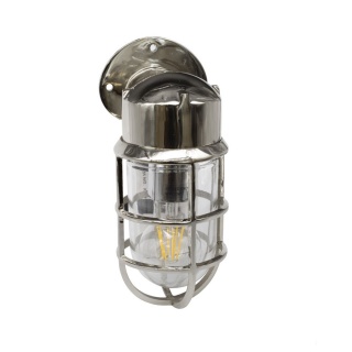 Kemp Nickel IP65 Rated Outdoor & Bathroom Nautical Wall Light