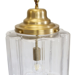 Glasshouse Lacquered Brass Clear Pendant Light - The Schoolhouse Collection