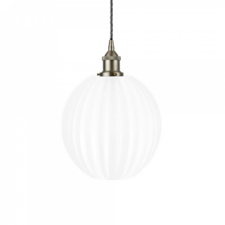 Baltic Fluted Globe Surf White Pendant Light