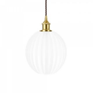 Baltic Fluted Globe Surf White Pendant Light