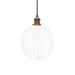 Baltic Fluted Globe Surf White Pendant Light