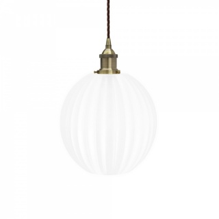 Baltic Fluted Globe Surf White Pendant Light