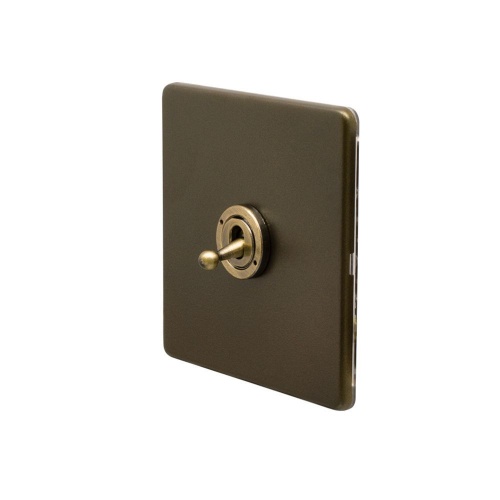 Bronze 20A 1 Gang 2 Way Toggle Switch Screwless