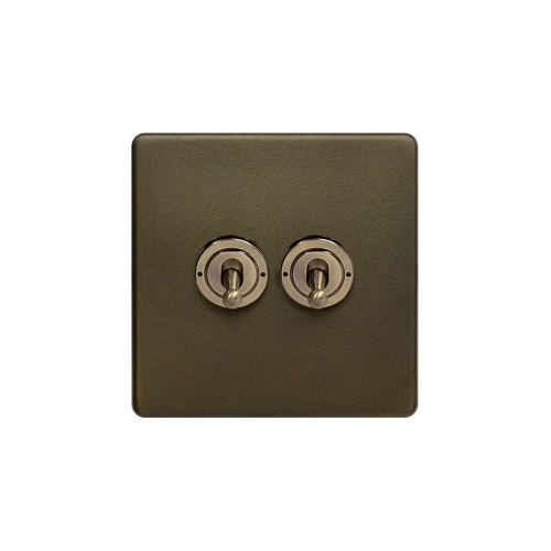 Bronze 20A 2 Gang Intermediate Toggle Screwless