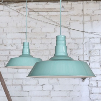 Large Argyll Industrial Pendant Light Duck Egg Blue