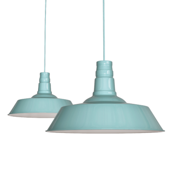 Large Argyll Industrial Pendant Light Duck Egg Blue