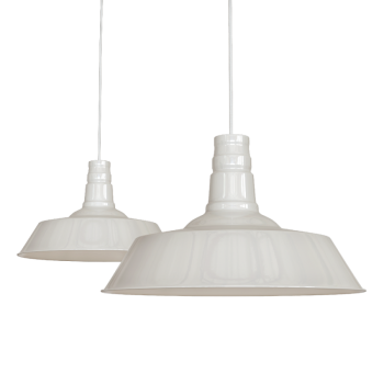 Large Argyll Industrial Pendant Light Clay White Cream