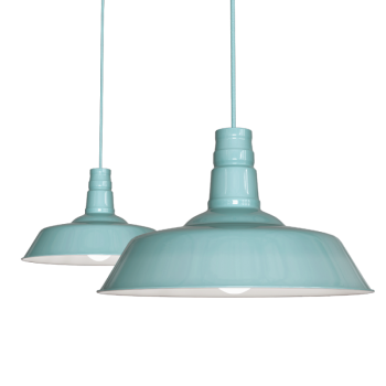 Argyll Industrial Pendant Light Duck Egg Blue