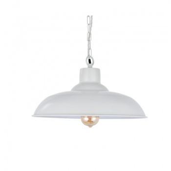 Portland Reclaimed Style Industrial Pendant Light Clay White Cream