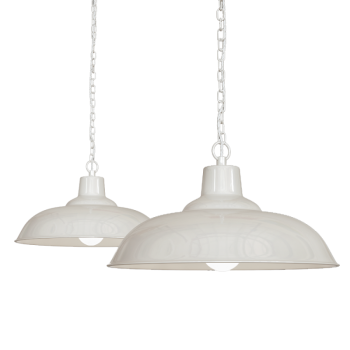 Portland Reclaimed Style Industrial Pendant Light Clay White Cream