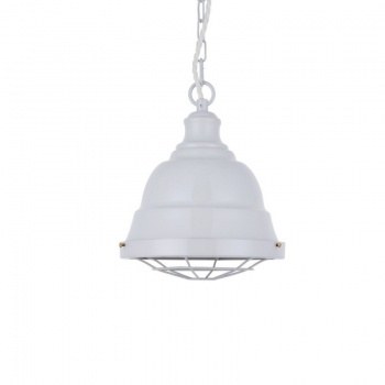 Ganton Vintage Cage Pendant Light Pale Grey