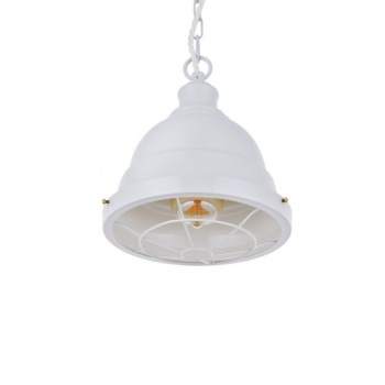 Ganton Vintage Cage Pendant Light Pale Grey