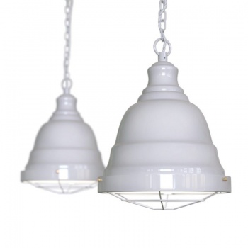 Ganton Vintage Cage Pendant Light Pale Grey