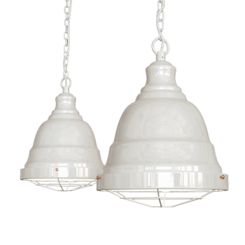 Ganton Vintage Cage Pendant Light Clay White Cream