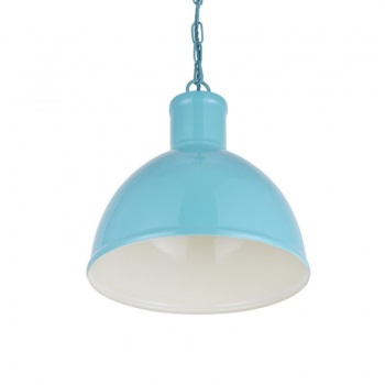 Wardour Industrial Bay Pendant Light Duck Egg Blue Turquoise