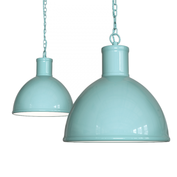 Wardour Industrial Bay Pendant Light Duck Egg Blue Turquoise