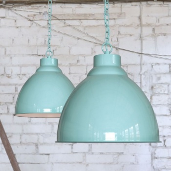 Vintage Pendant Light Duck Egg Blue Turquoise