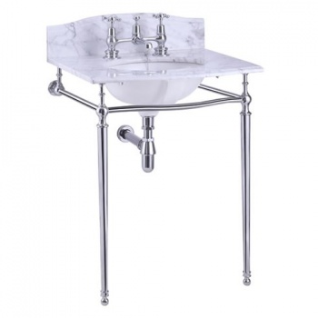 Carrera marble top & basin with basin stand