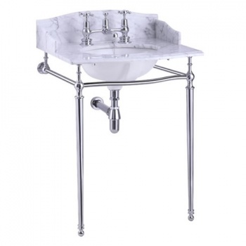 Carrera marble top & basin with basin stand